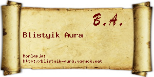 Blistyik Aura névjegykártya